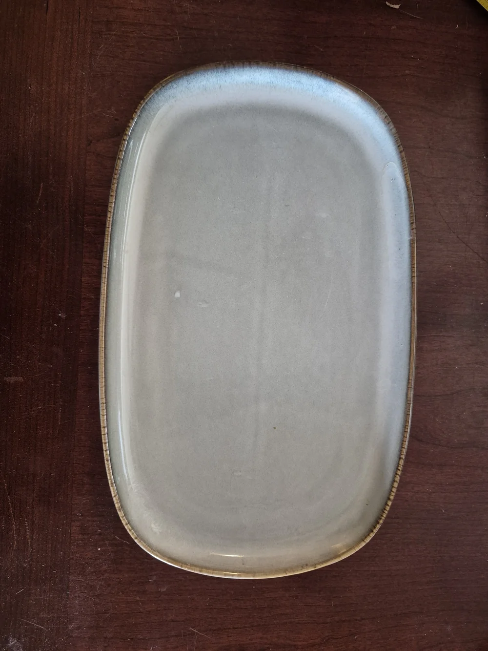IKEA Dinera Gray Stoneware Serving Platter 14